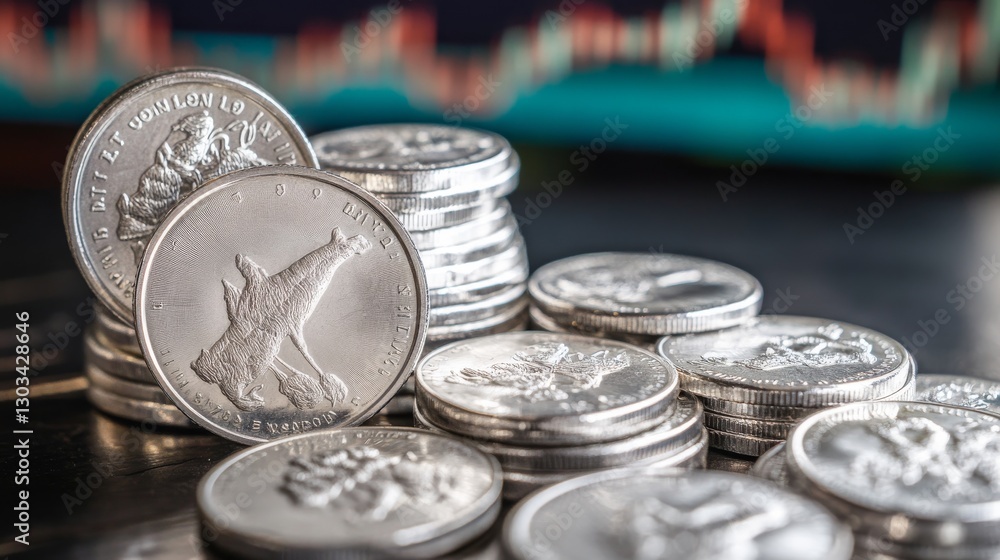 A pile of silver coins sits beside a stock market graph, showing the growth of investments.
A pile of silver coins sits beside a stock market graph, showing the growth of investments.