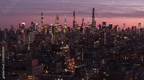 Wallpaper Mural Aerial view of the New York City skyline at dusk Torontodigital.ca