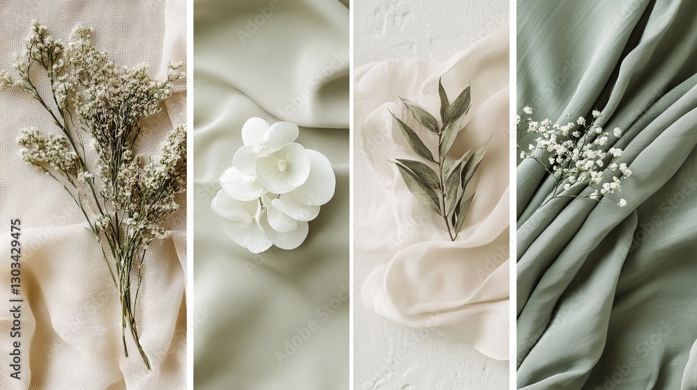 A soft, elegant design featuring shades of sage, olive, beige, and white. The colors blend smoothly, like a silk fabric with gentle folds. It's a subtly textured, luxurious look.
A soft, elegant design featuring shades of sage, olive, beige, and white. The colors blend smoothly, like a silk fabric with gentle folds. It's a subtly textured, luxurious look.