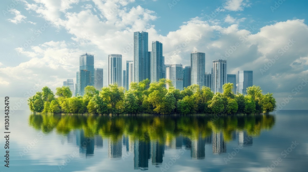 Fototapeta premium Green city technology helps us meet environmental goals. 
