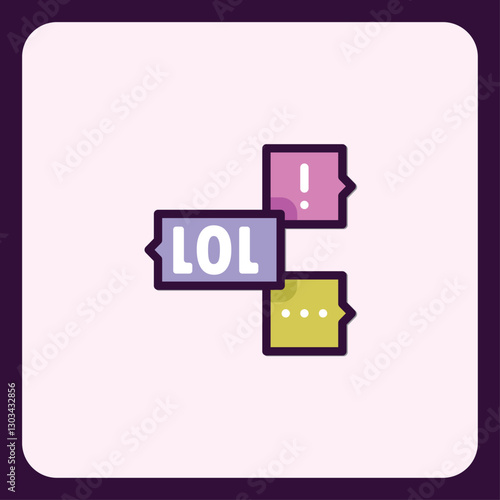 Trendy Chat Bubble Icon Design Representing Online Communication and Humor