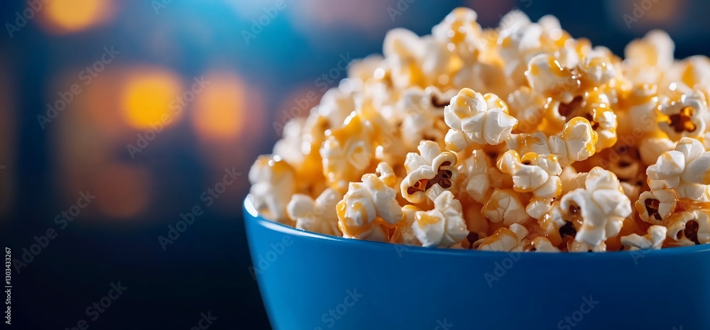 Caramel Popcorn in Blue Bowl Caramel Popcorn in Blue Bowl