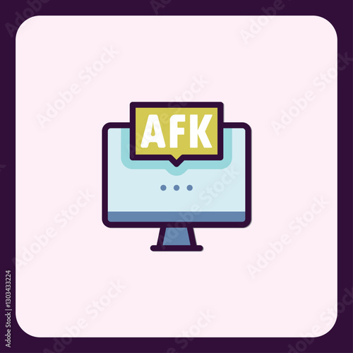 Away from keyboard computer icon illustration for communication usage
