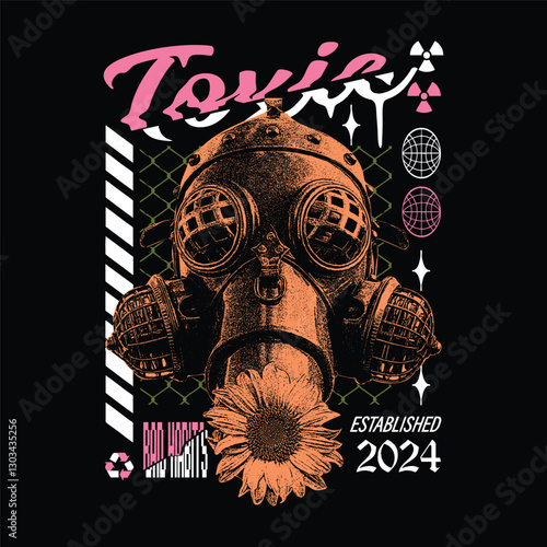 toxic habits . t shirt illustration design