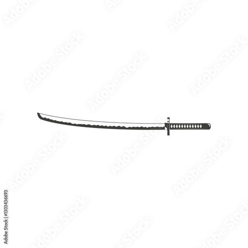 katana sword. Samurai and ninja weapon in retro style. Crossed samurai swords collection. Ninja shurikens.