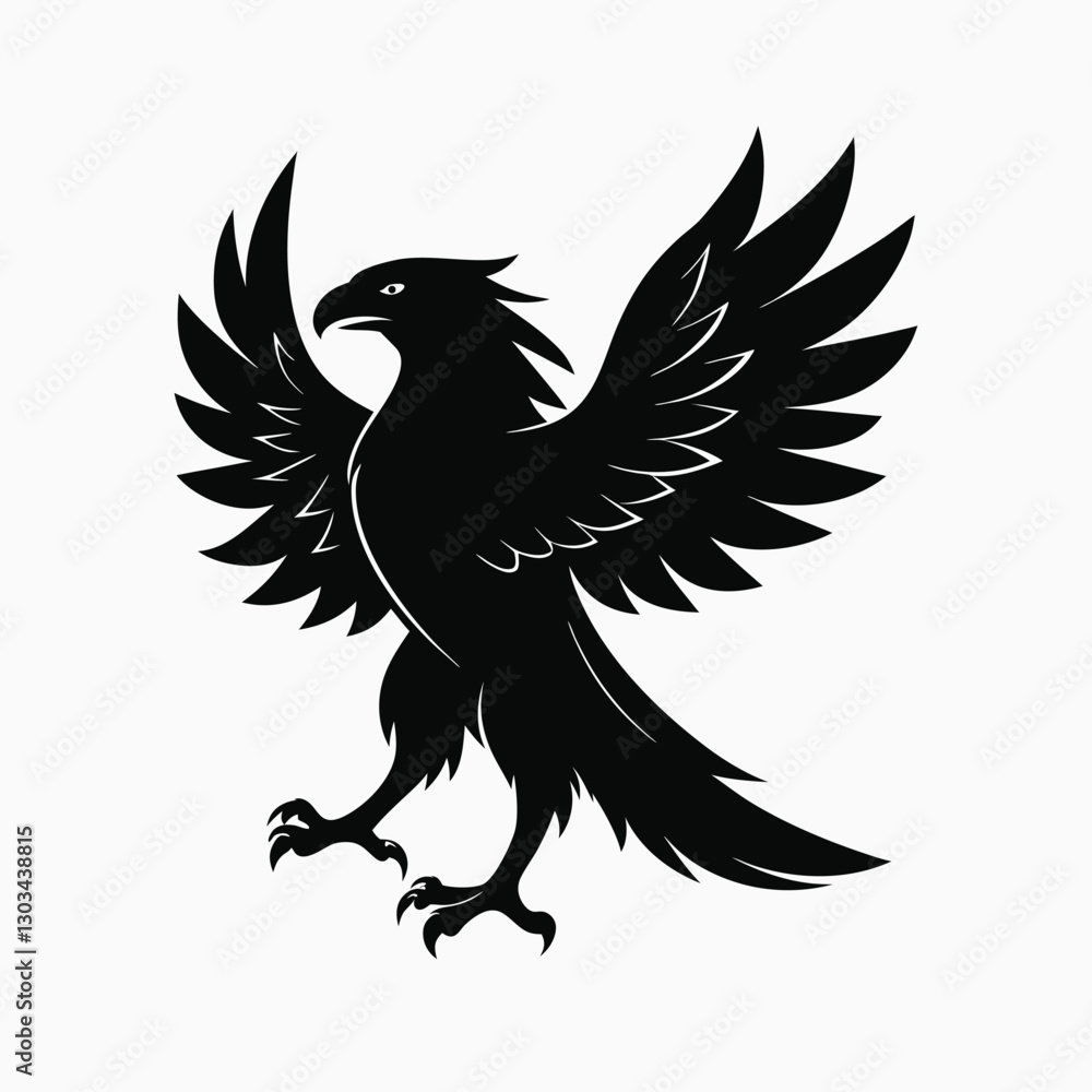 Obraz premium eagle vector silhouette on white background