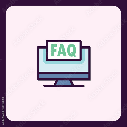 Illustrative frequently asked question screen icon for online resources