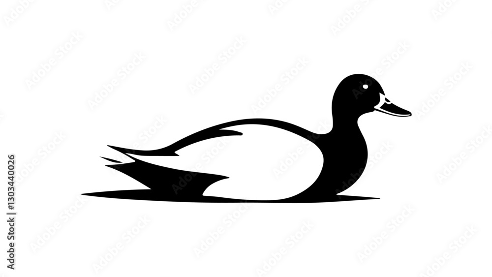Obraz premium simple sitting duck vector illustration