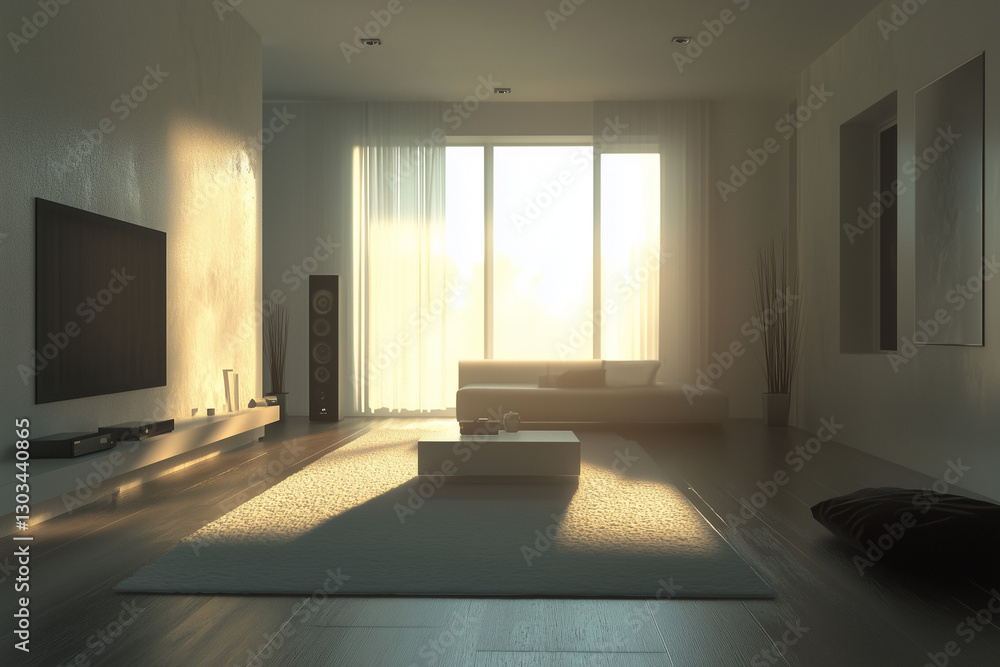 Minimalist Zen Bedroom with Sunlight and Soft Decor