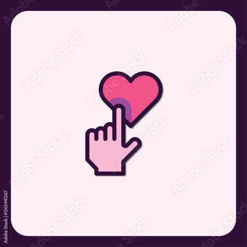 Interactive Heart Touch Vector Illustration for Engagement and Affection