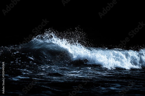 Wallpaper Mural Dynamic Ocean Wave Crashing with Spray Against Dark Background Highlighting Power and Movement of Nature in Coastal Environment Torontodigital.ca