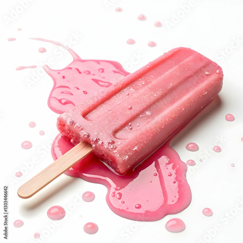 Strawberry popsicle isolated