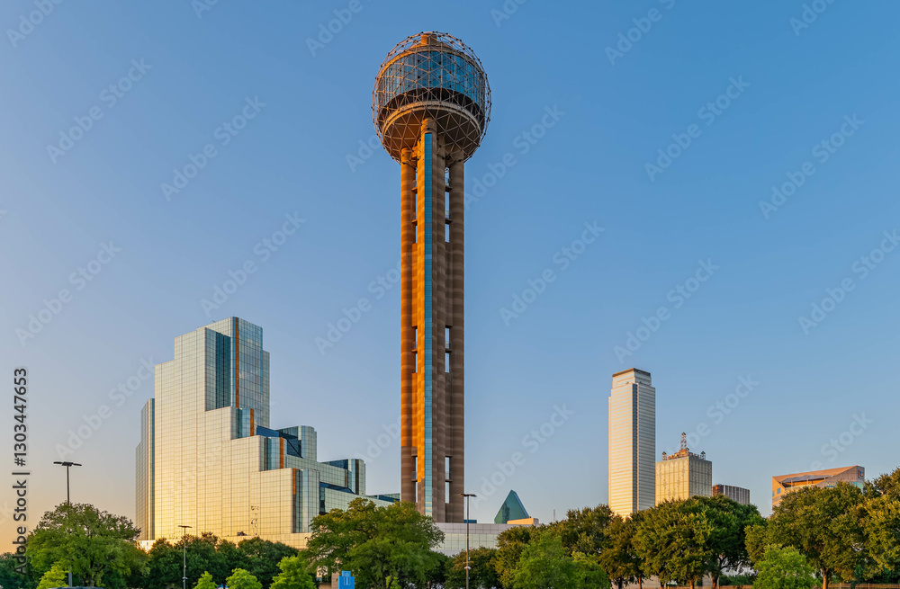 Sunny view of the famous Reunion Tower