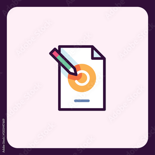 Artistic icon representing drawing, sketching or crafting processes design