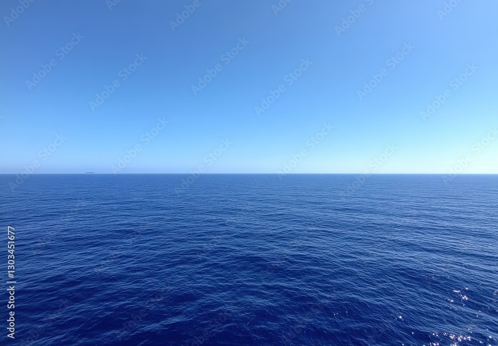 custom made wallpaper toronto digitalExpansive Tranquil Blue Ocean Horizon Under Clear Sky with Few Wispy Clouds on a Calm Day at Sea