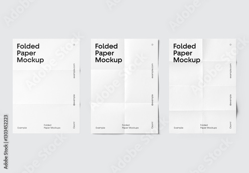 Three Folded Paper Mockups