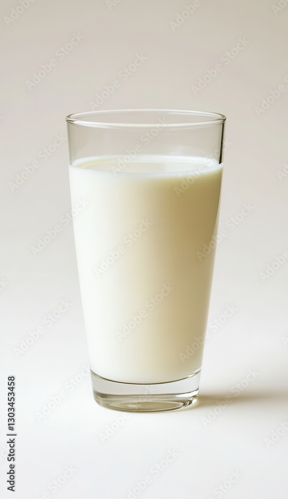Fresh and Creamy Glass of Milk Served in a Clear Glass Against a Neutral Background for Healthy Lifestyle and Dairy Product Promotion Fresh and Creamy Glass of Milk Served in a Clear Glass Against a Neutral Background for Healthy Lifestyle and Dairy Product Promotion