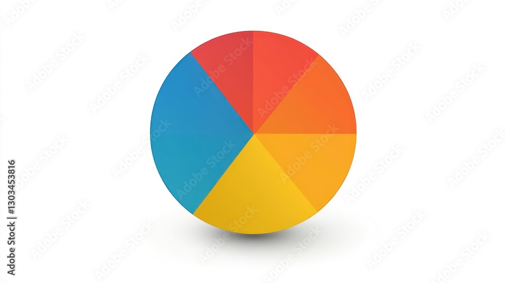 Fototapeta premium Colorful Circular Segments: A Six-Section Pie Chart Visualization