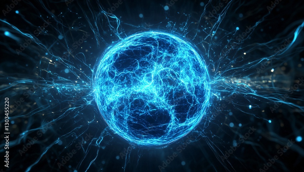 Cosmic Energy Sphere: An artistic representation of a glowing blue energy sphere, radiating power and mystery. Cosmic Energy Sphere: An artistic representation of a glowing blue energy sphere, radiating power and mystery.