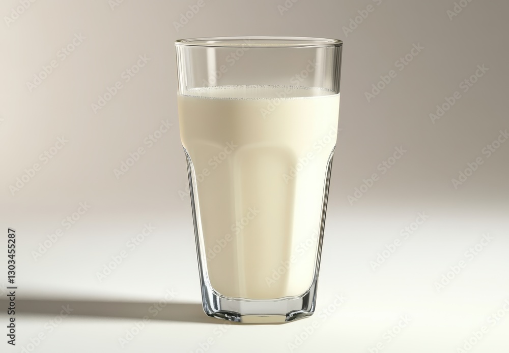 Fresh Creamy Milk in a Clear Glass on a Minimalist Background for Culinary and Health-Related Visuals and Concepts Fresh Creamy Milk in a Clear Glass on a Minimalist Background for Culinary and Health-Related Visuals and Concepts