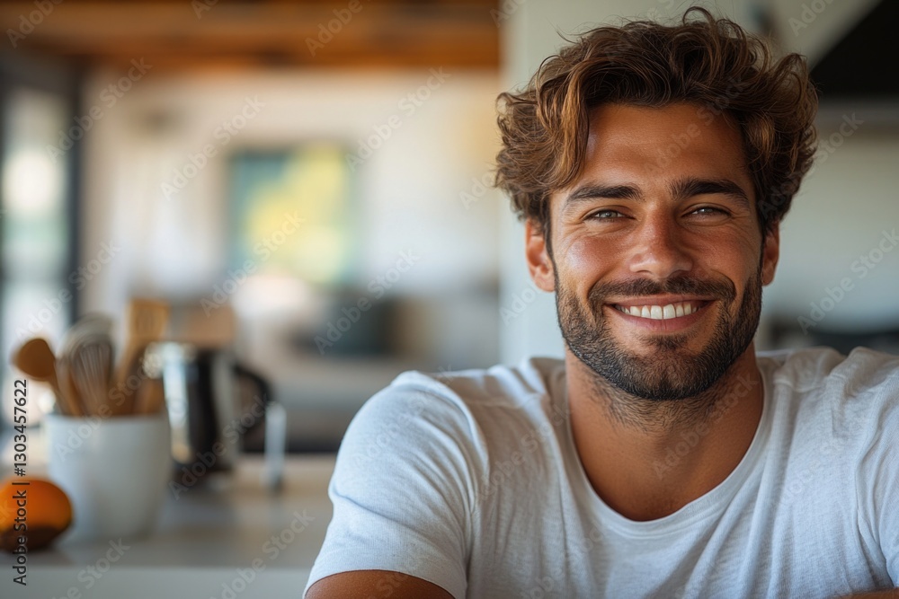 Obraz premium A person posing with a friendly expression, ideal for personal use or commercial projects