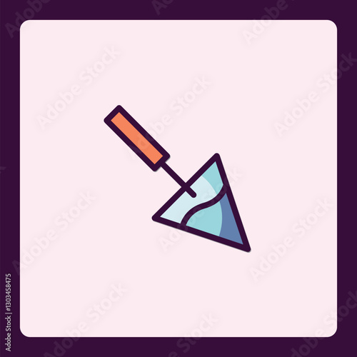 Stylized rendering tool icon with simple filled elements and thick outlines