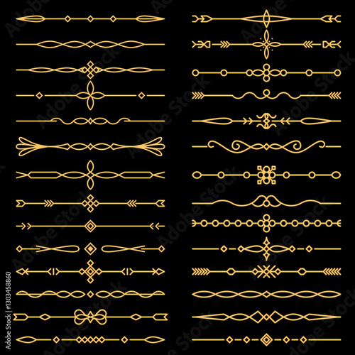 Decorative border lines of premium frame banner elements