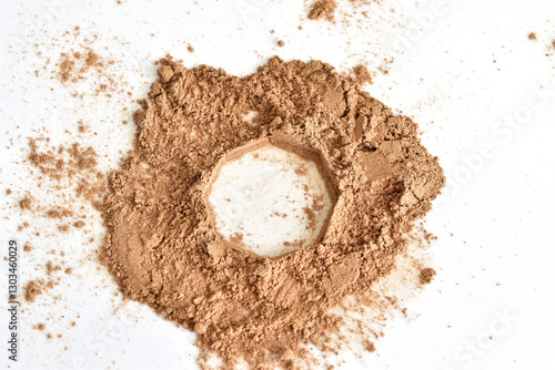 Wallpaper Mural Dry, ground and aromatic spice cinnamon lies on a white background. Torontodigital.ca