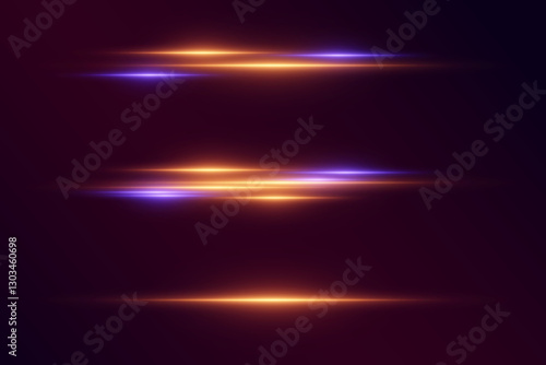 Collection of neon lines, laser beam and light effect.