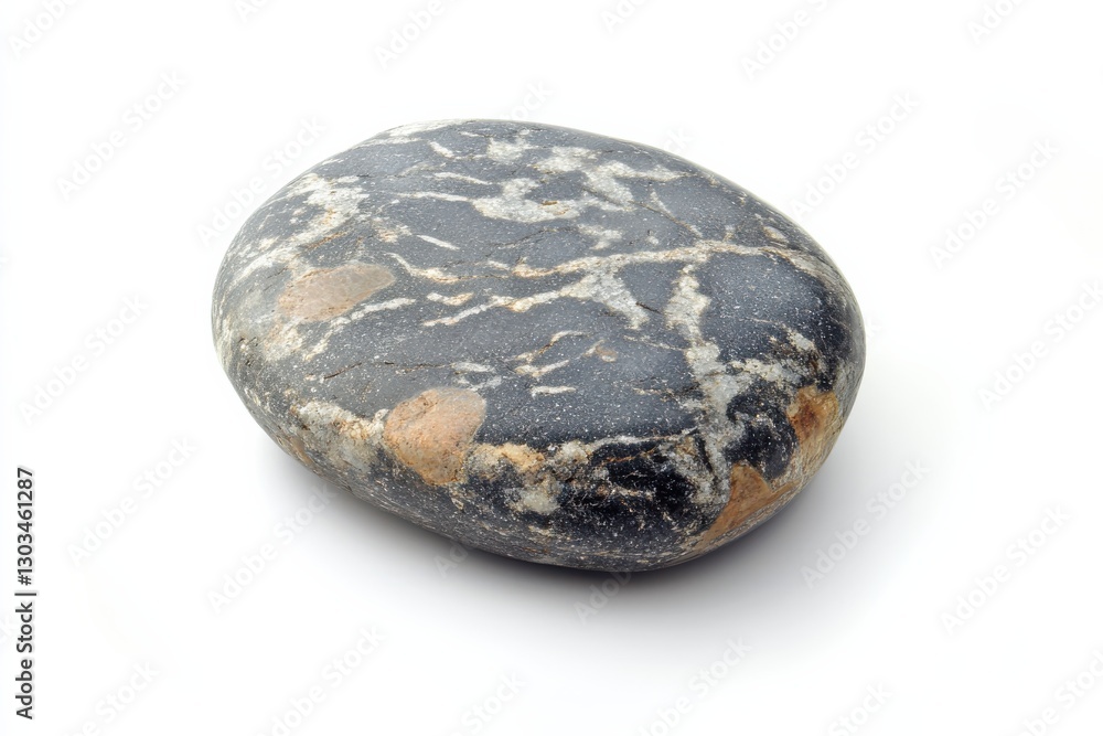 A beautifully polished stone with swirling patterns sitting on a clean white surface isolated on transparent background A beautifully polished stone with swirling patterns sitting on a clean white surface isolated on transparent background