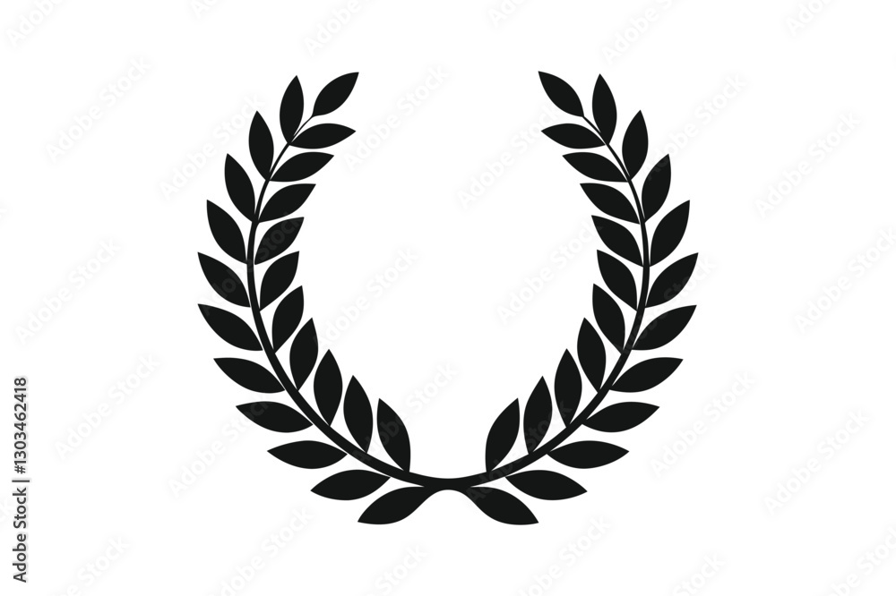laurel wreath vector Silhouette on white background laurel wreath vector Silhouette on white background