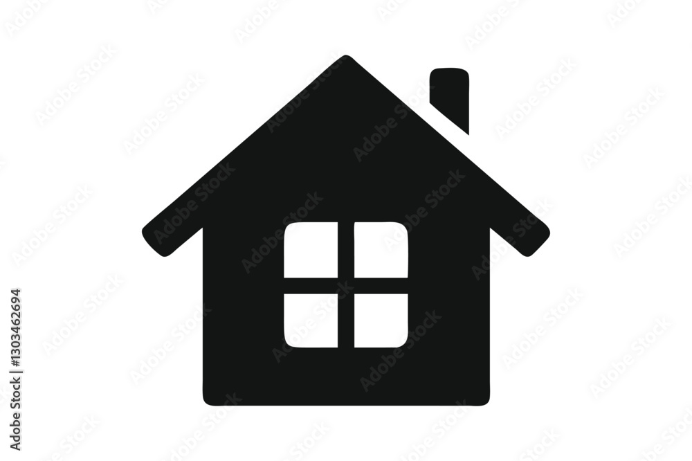 house icon Silhouette vector on white background house icon Silhouette vector on white background