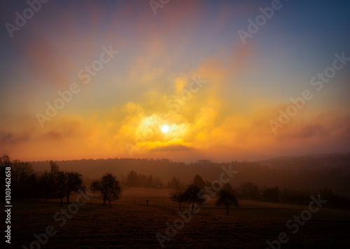 sunset in the mountains