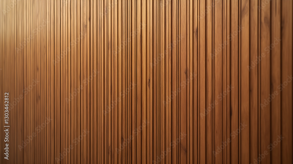 Fototapeta premium Wooden Ribbed Wall Brown Texture Background