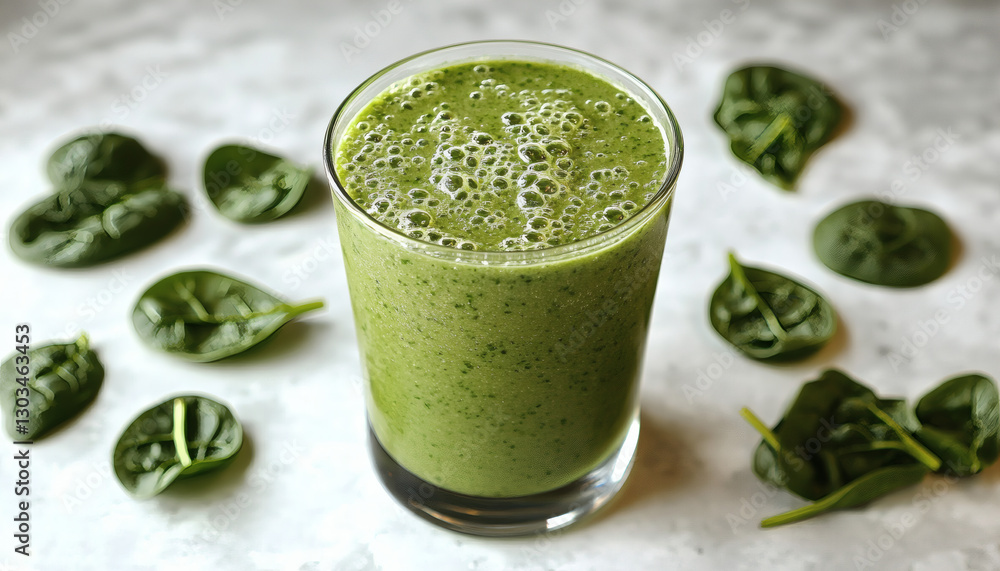 Green Smoothie With Spinach Leaves Green Smoothie With Spinach Leaves