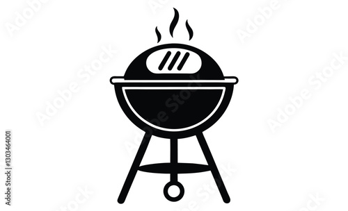 Grill BBQ vector icon, Grill bbq silhouette, barbecue vector icon