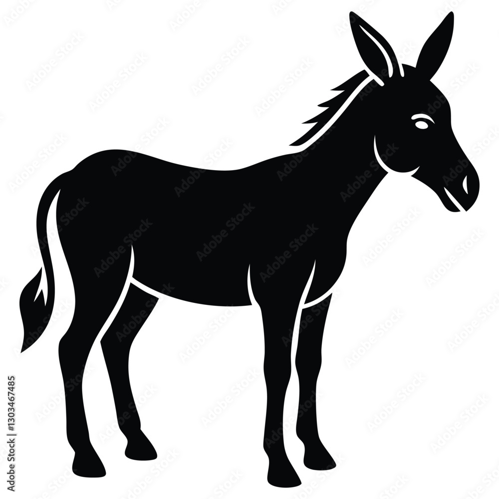 Wildlife Donkey Silhouette – Elegant & Simple Vector Art Wildlife Donkey Silhouette – Elegant & Simple Vector Art