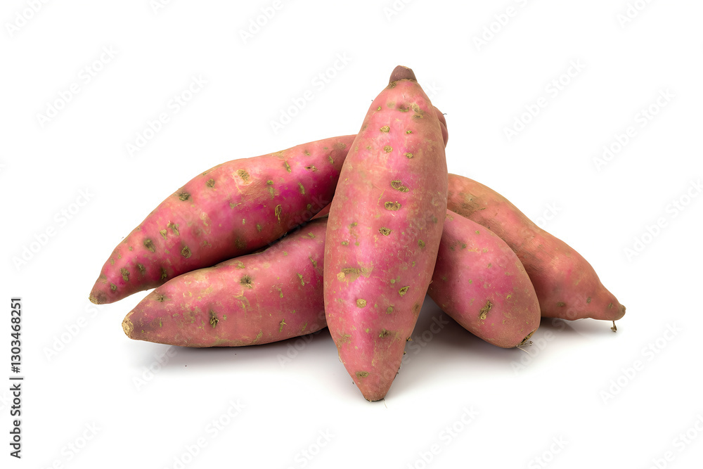 Pink sweet potato isolated on white background Pink sweet potato isolated on white background