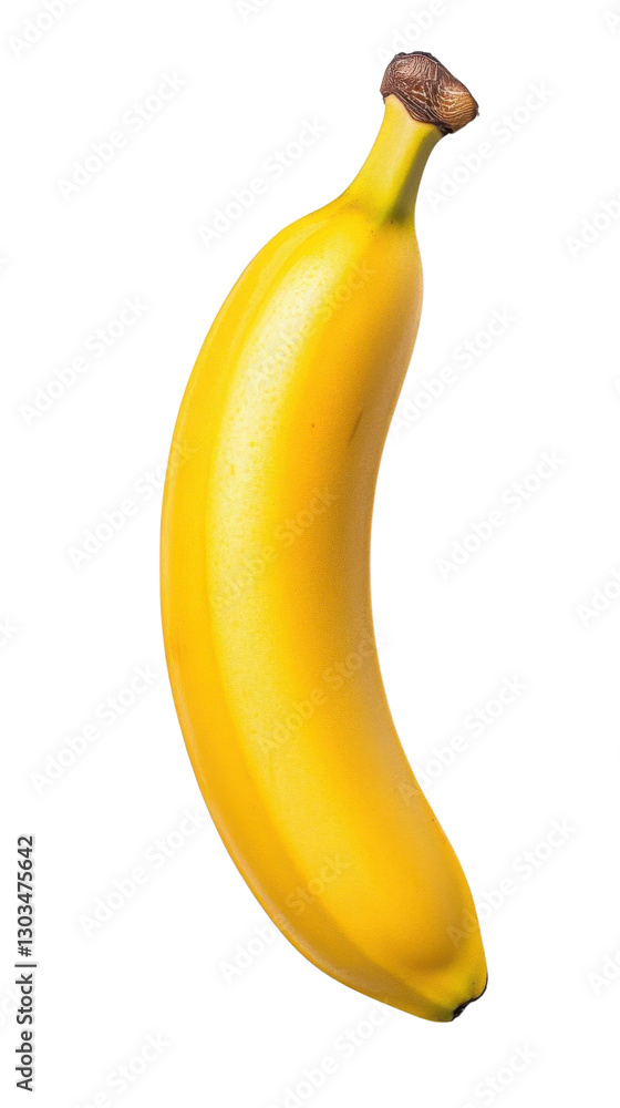 Ripe Banana: A vibrant yellow banana, perfectly ripe and ready to eat, isolated, representing freshness and healthy eating Ripe Banana: A vibrant yellow banana, perfectly ripe and ready to eat, isolated, representing freshness and healthy eating
