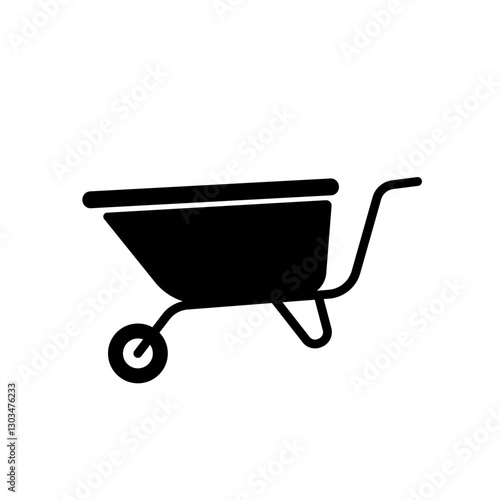 construction wheelbarrow - vector icon