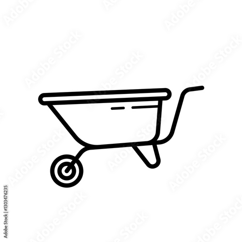 construction wheelbarrow - vector icon