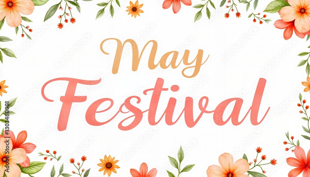 May Festival floral background design May Festival floral background design