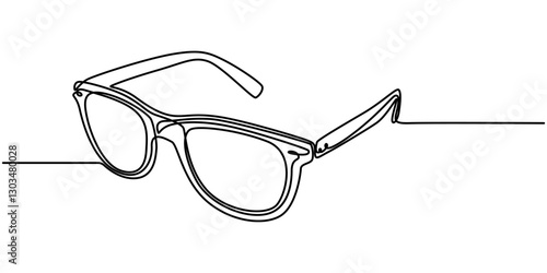 Glasses icon line continuous drawing vector. One line eyeglasses icon vector background. Eyeglasses icon. Continuous outline of a Glasses, Virtual Reality Continuous Line Editable Stroke Line.