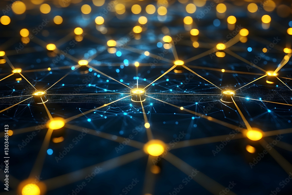 Fototapeta premium Network Connections, Abstract Design, Technological Connections