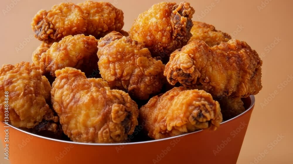 Crispy Fried Chicken Wings in Orange Bowl Crispy Fried Chicken Wings in Orange Bowl