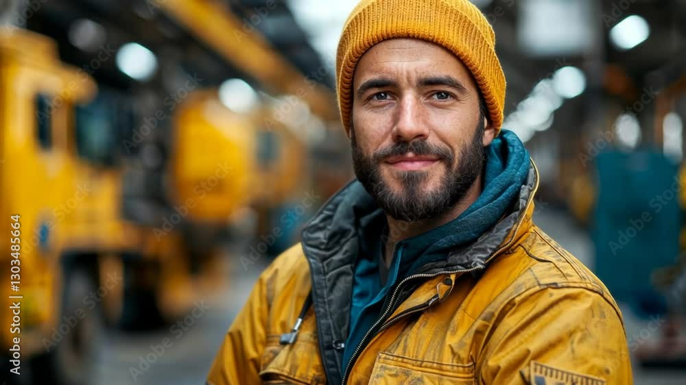 Portrait of a Confident Male Worker in a Factory Setting Portrait of a Confident Male Worker in a Factory Setting