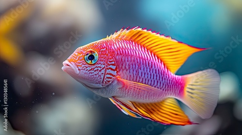 tropical fish in the sea, close up of tropical colorful fish, underwater life
