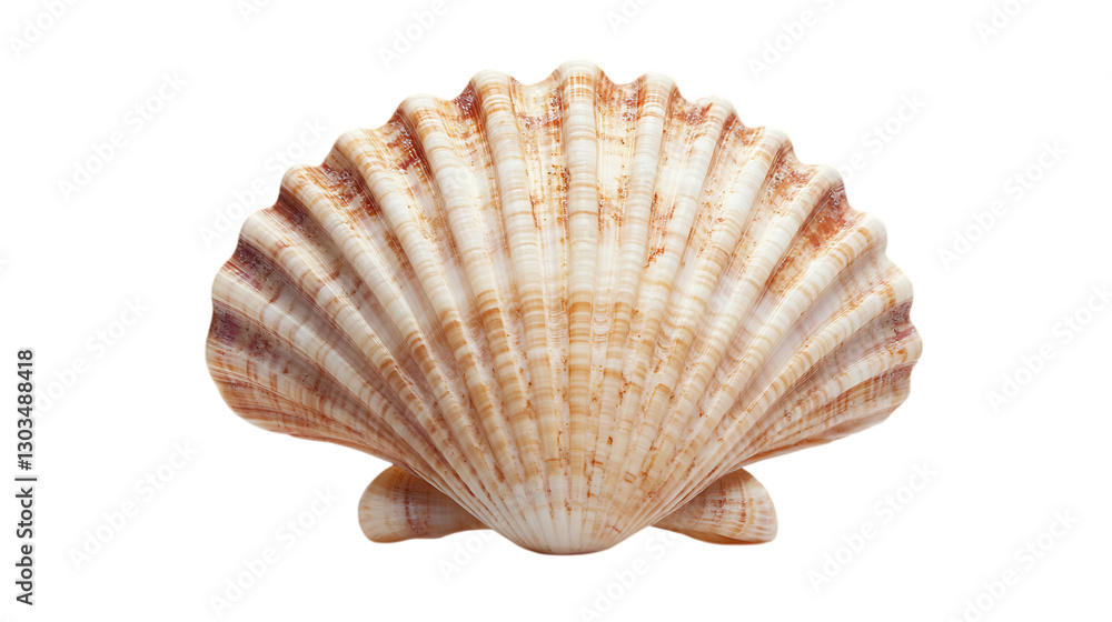 Close up of a single scallop shell. Ocean, beach, summer. Close up of a single scallop shell. Ocean, beach, summer.