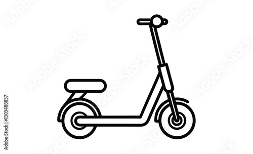 Electric scooter icon, electric scooter icon, kickboard silhouette vector