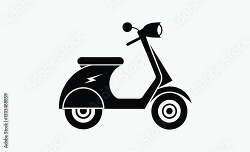 Electric scooter icon, electric scooter icon, kickboard silhouette vector